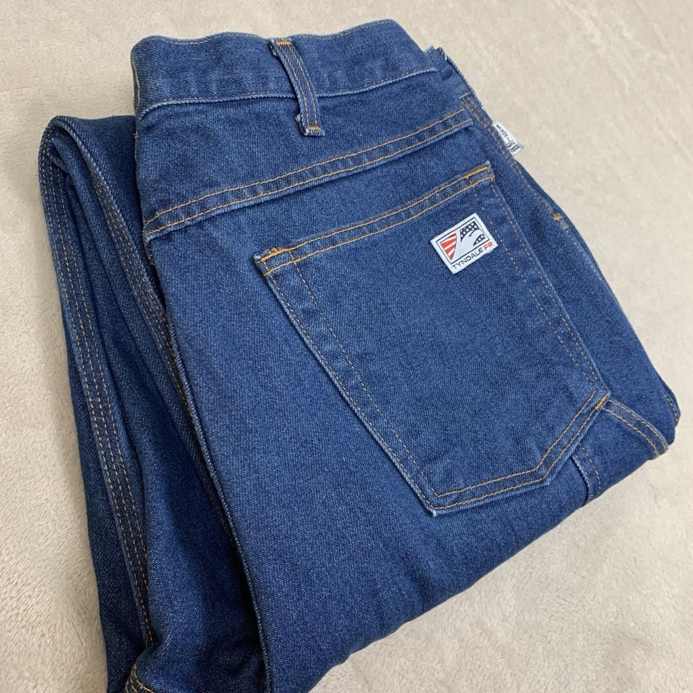 Tyndale FR Jeans Mens 35x31* FRMC Flame Resistant CAT 2 Made In USA Medium Wash